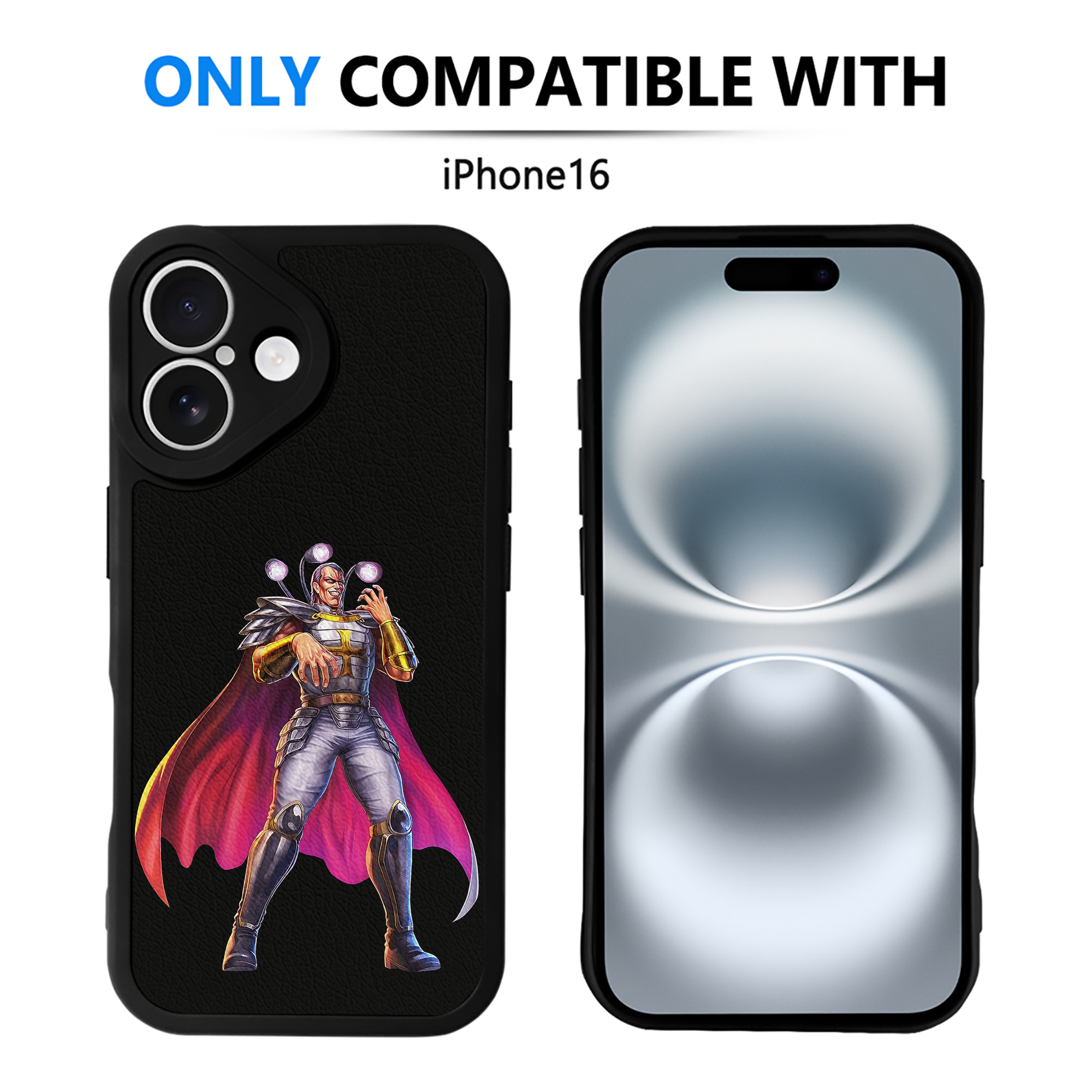 （画像用） 北斗の拳 Fist of the North Star 【iPhone 16シリーズ対応】シリコンスマホケース（レザー調） 材質：シリコン